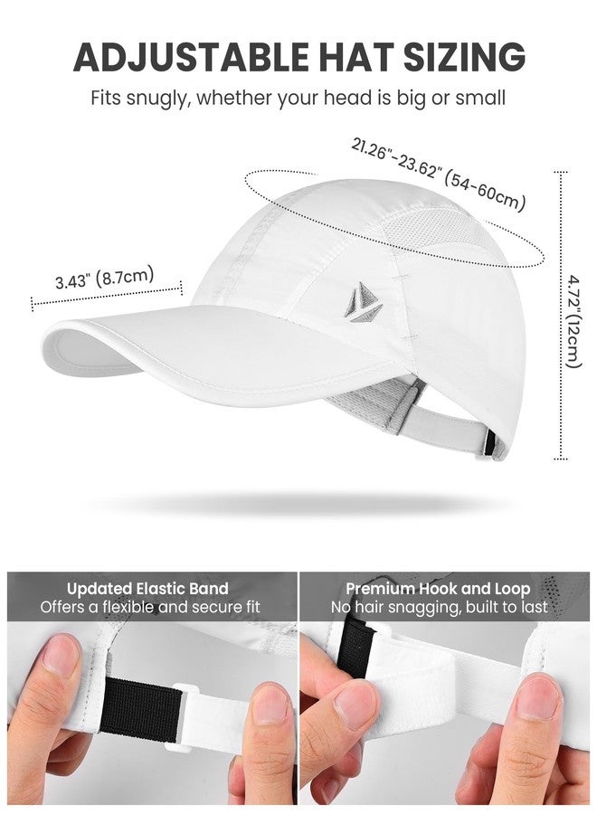YANIKY Quick-Dry Running Hat for Men & Women Cooling Hat UPF 50+ Thin Baseball Cap Lightweight Breathable Mesh Sport Hats White - Image 4